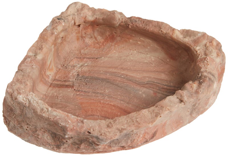 Fluker's Corner Rock Bowl, Food & Water Dish for Hermit Crabs, Medium 6" - Image 1